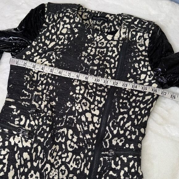 STYLESTALKER Animal Print Faux Leather Jacket Womens Size Small - Picture 5 of 14